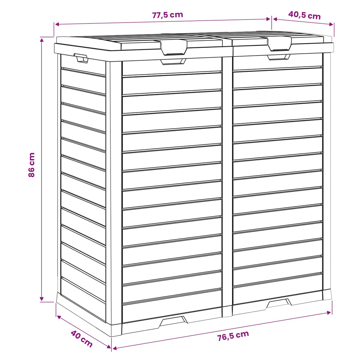 Outdoor-Mülltonne Hellbraun 78x41x86 cm Polypropylen