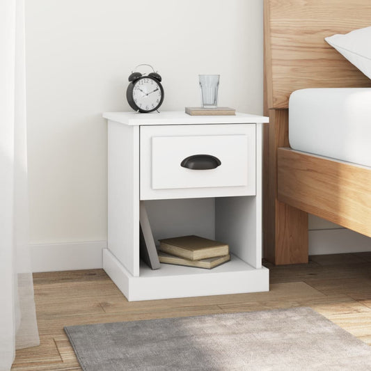 Tables de chevet 2 pcs. Blanc 39x39x47,5 cm en bois