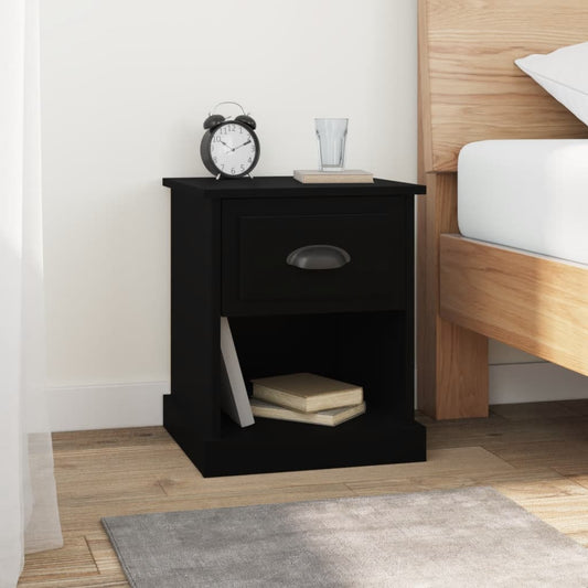 Tables de chevet 2 pcs. Noir 39x39x47,5 cm en bois