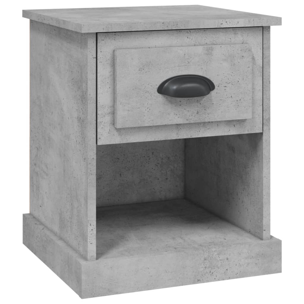 Table de chevet gris béton 39x39x47,5 cm en bois