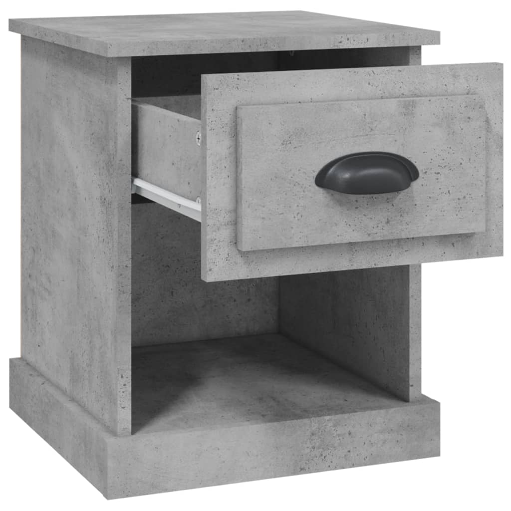 Table de chevet gris béton 39x39x47,5 cm en bois