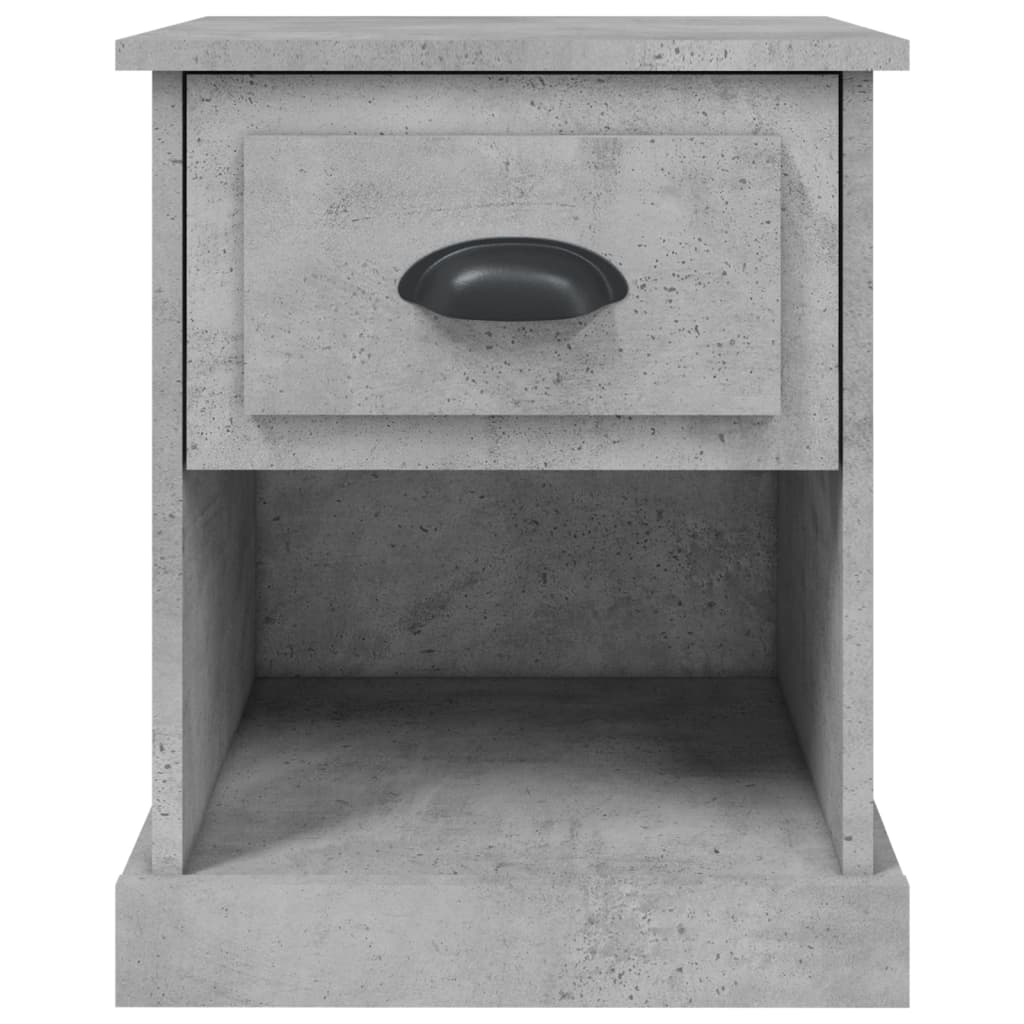 Table de chevet gris béton 39x39x47,5 cm en bois