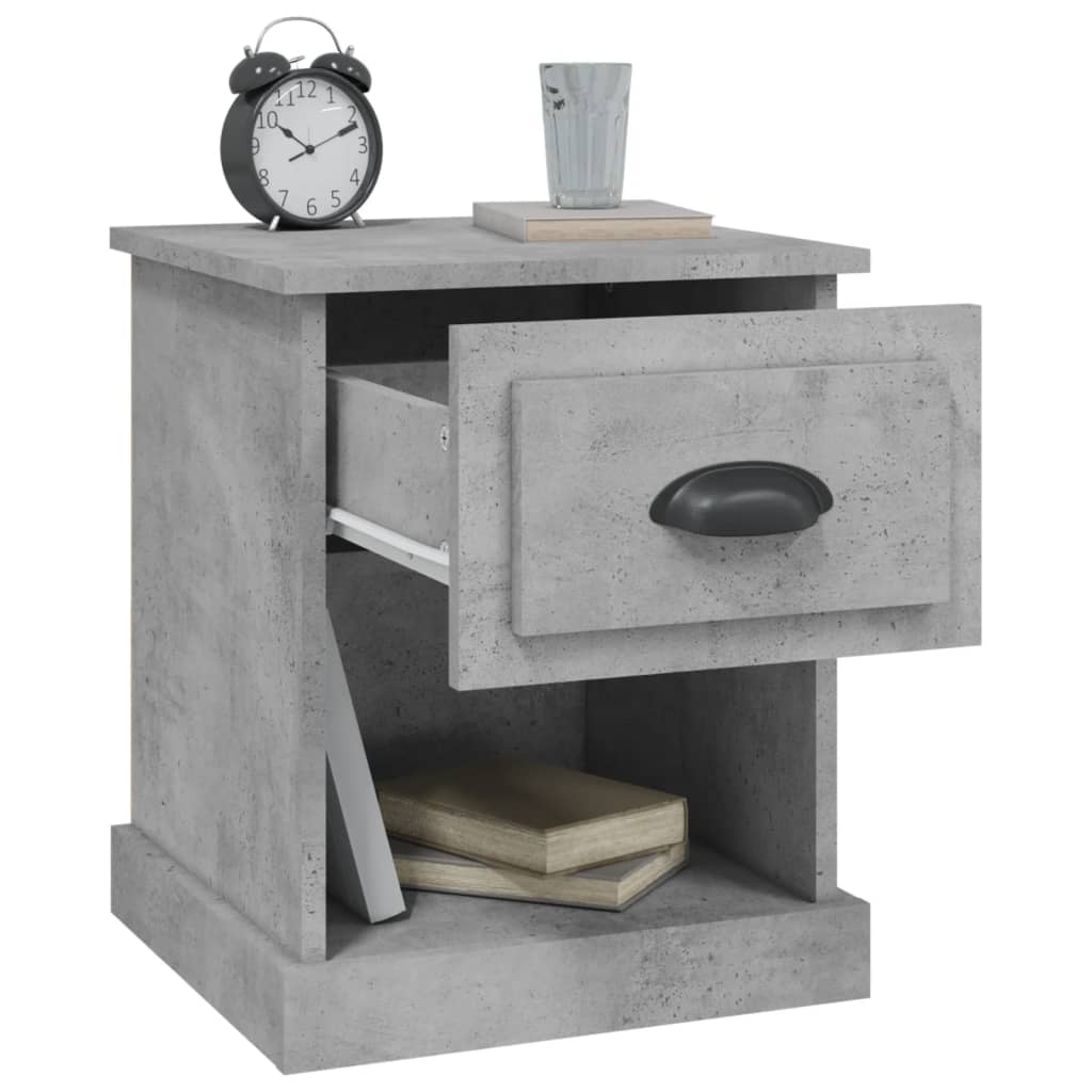 Bedside tables 2 pcs. Concrete grey 39x39x47.5 cm wood material