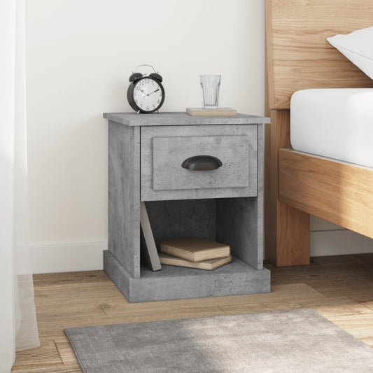 Bedside tables 2 pcs. Concrete grey 39x39x47.5 cm wood material