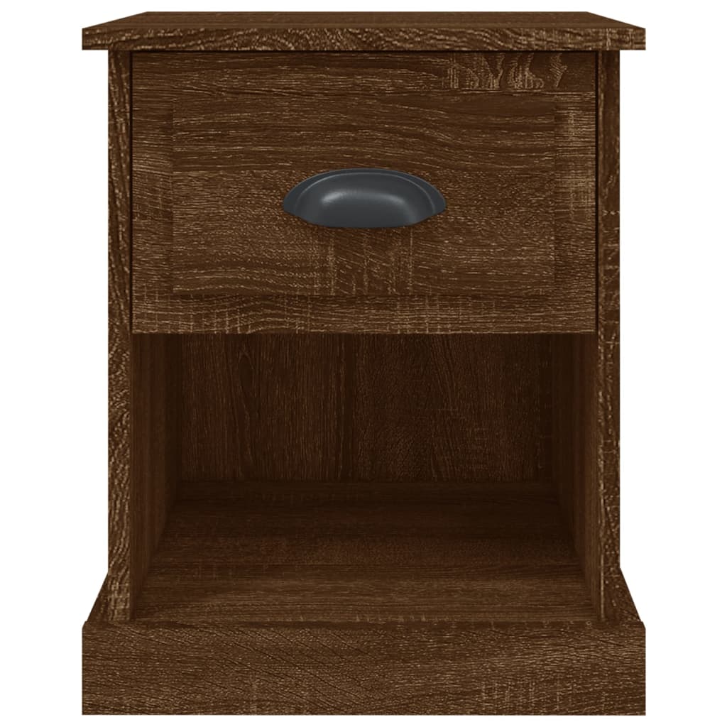 Table de chevet aspect chêne marron 39x39x47,5 cm en bois