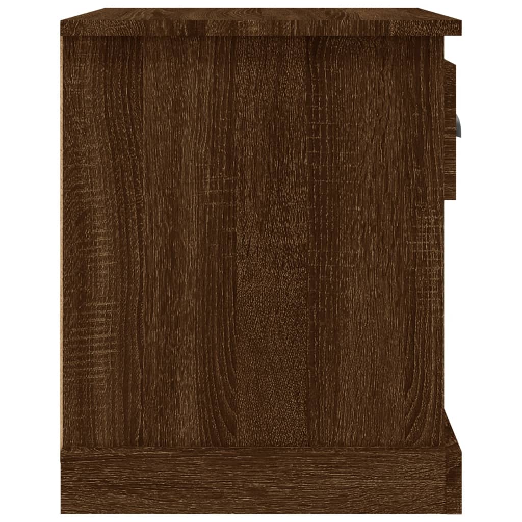 Table de chevet aspect chêne marron 39x39x47,5 cm en bois