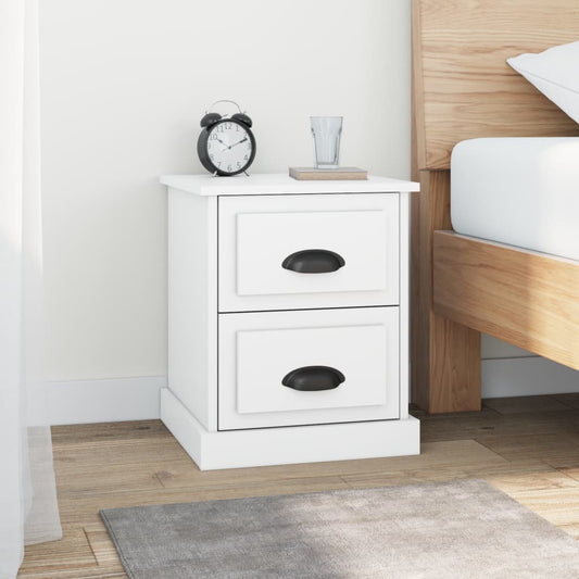 Bedside Table White 39x39x47.5 cm Wood Material