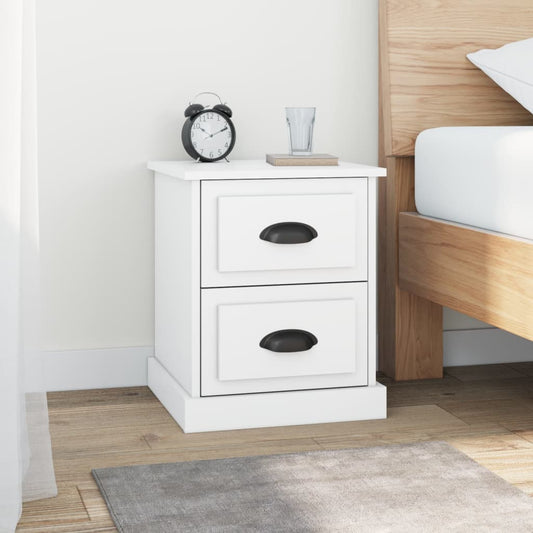 Tables de chevet 2 pcs. Blanc 39x39x47,5 cm en bois