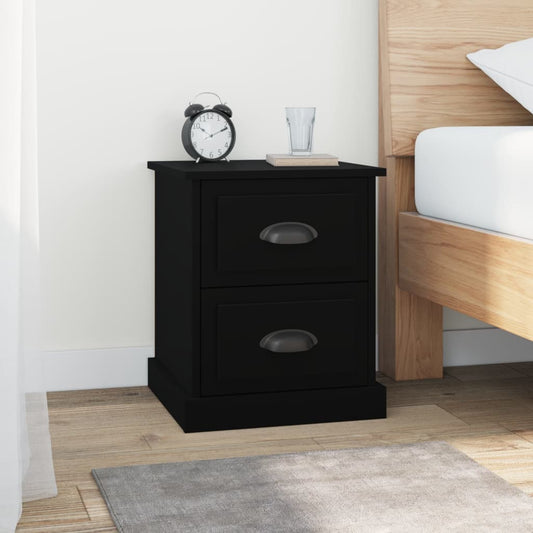 Tables de chevet 2 pcs. Noir 39x39x47,5 cm en bois