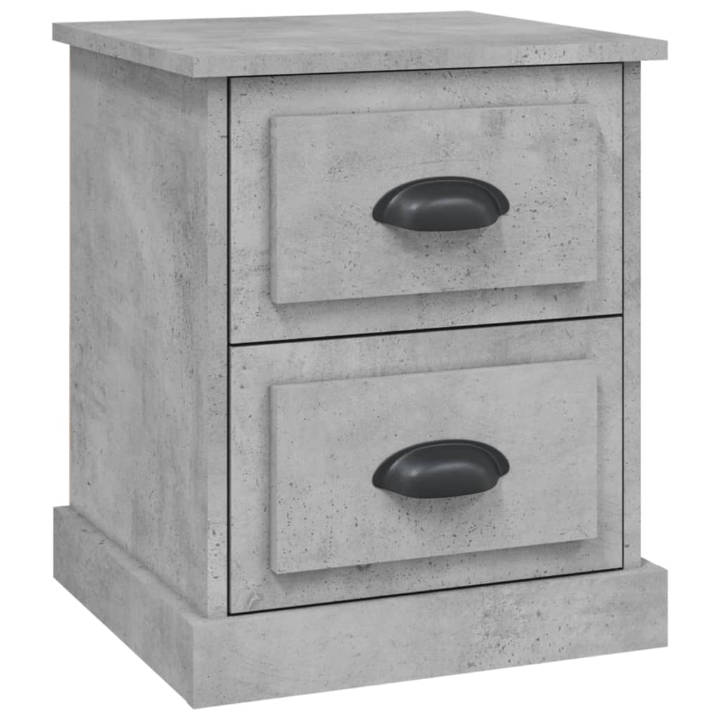 Table de chevet gris béton 39x39x47,5 cm en bois