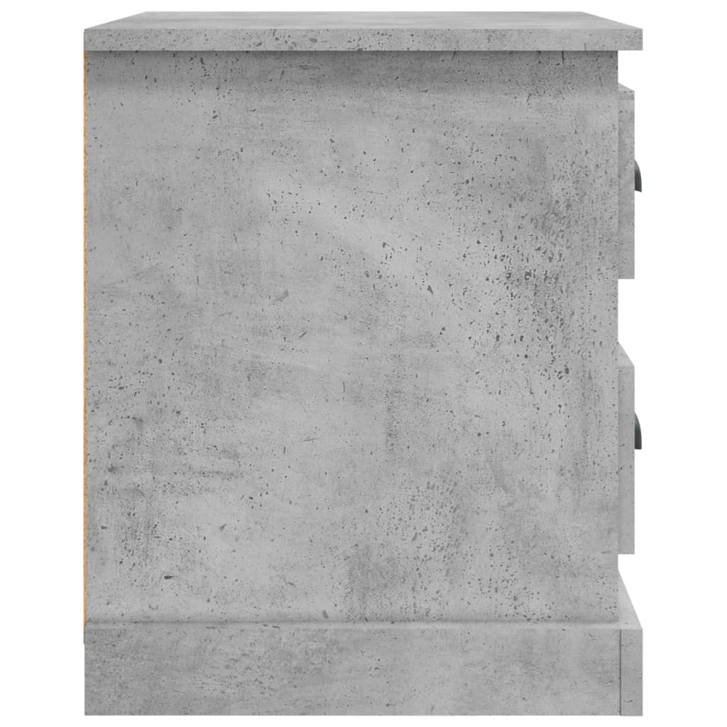 Table de chevet gris béton 39x39x47,5 cm en bois