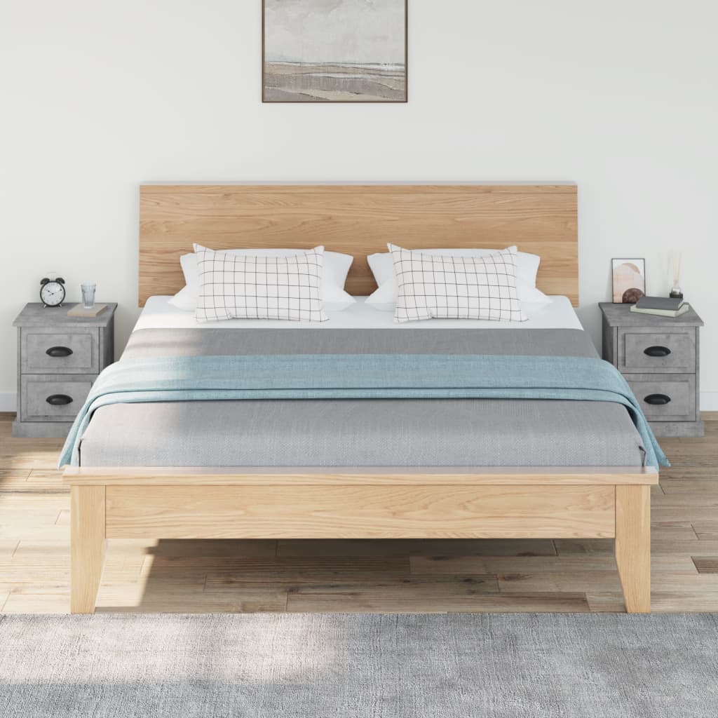 Bedside tables 2 pcs. Concrete grey 39x39x47.5 cm wood material