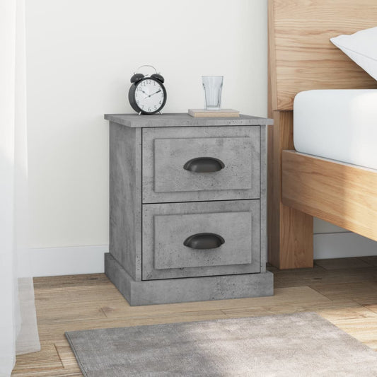 Bedside tables 2 pcs. Concrete grey 39x39x47.5 cm wood material