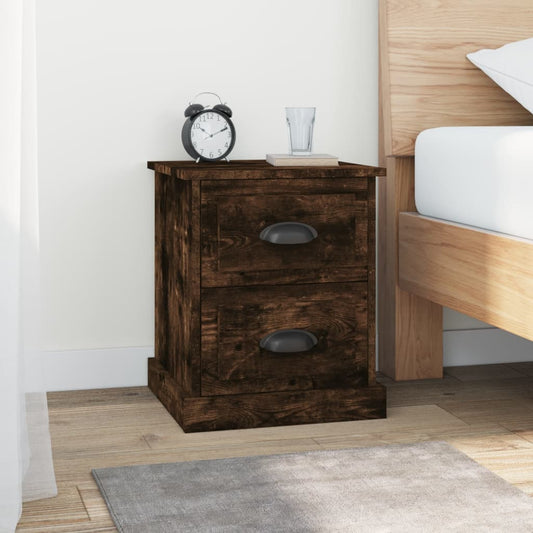 Bedside table smoked oak 39x39x47.5 cm wood material