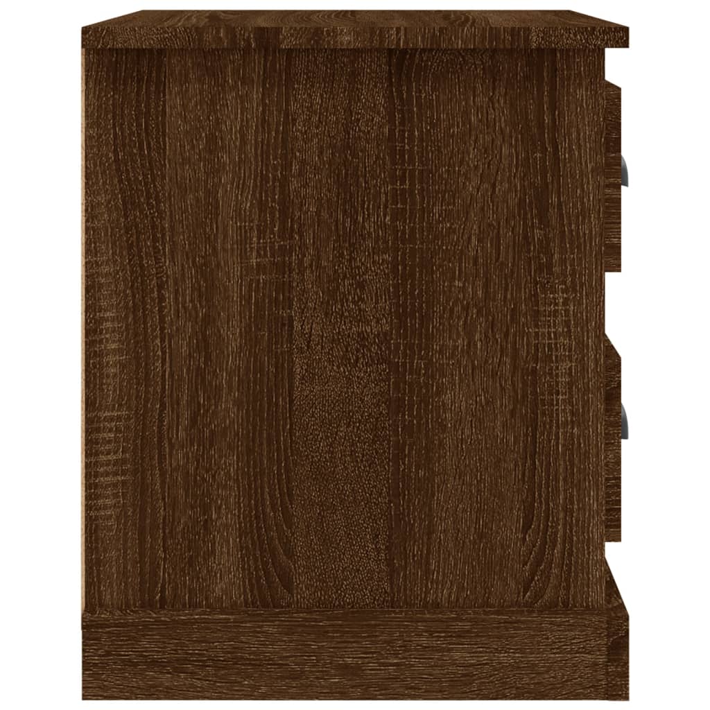 Table de chevet aspect chêne marron 39x39x47,5 cm en bois