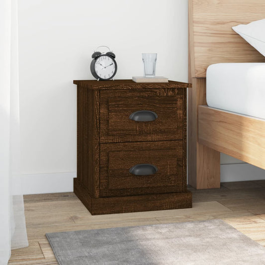 Bedside tables 2 pcs. Brown Oak 39x39x47.5 cm Wood material