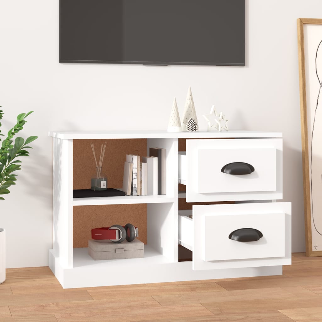 Meuble TV blanc 73x35,5x47,5 cm en bois