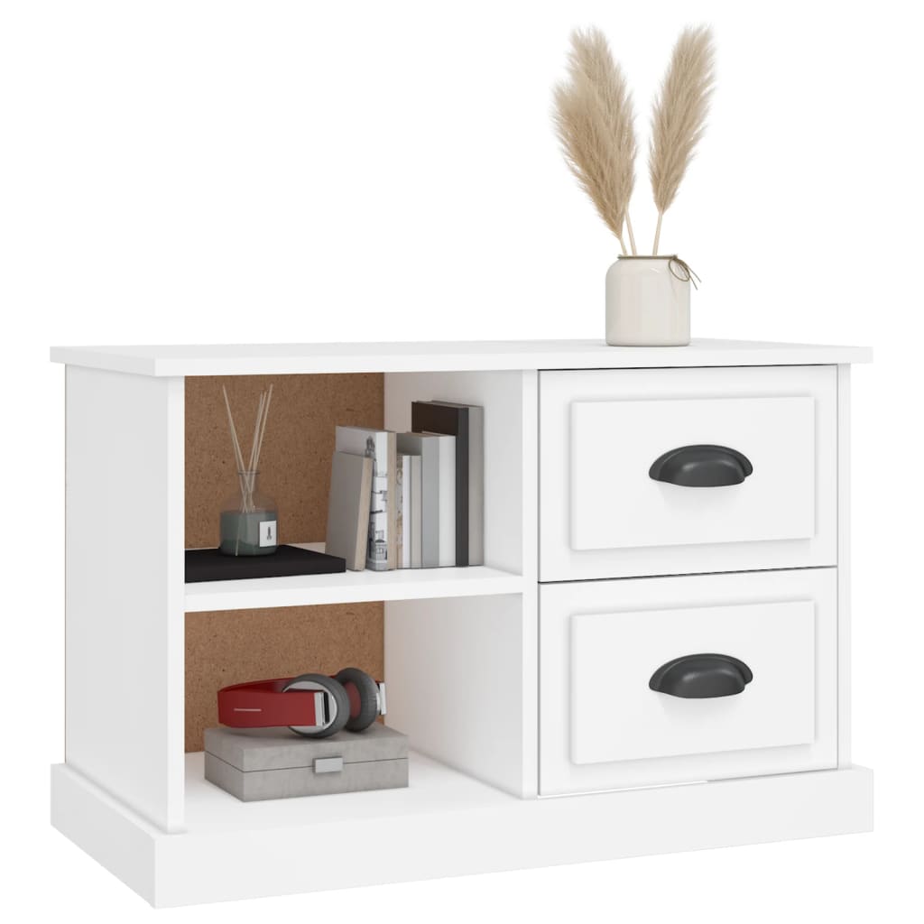 Meuble TV blanc 73x35,5x47,5 cm en bois
