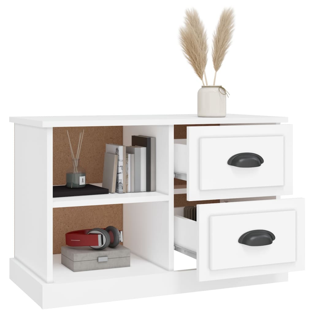 Meuble TV blanc 73x35,5x47,5 cm en bois