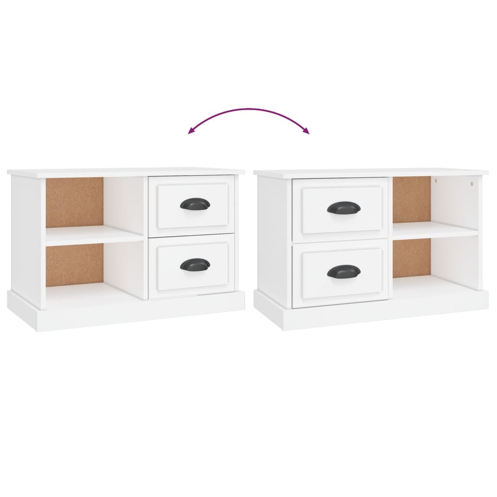 Meuble TV blanc 73x35,5x47,5 cm en bois