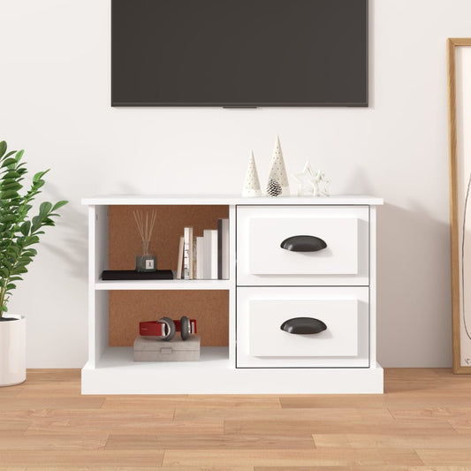 Meuble TV blanc 73x35,5x47,5 cm en bois