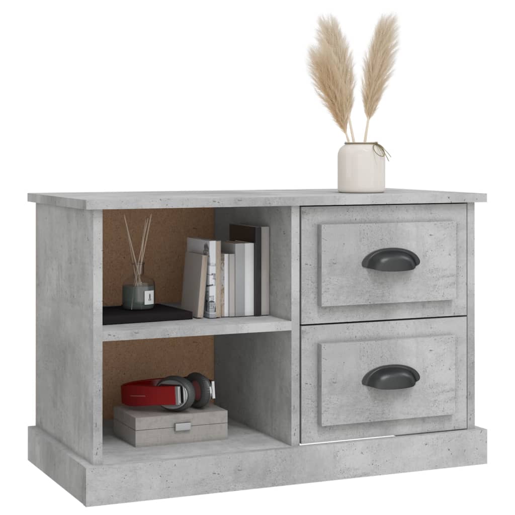 Meuble TV gris béton 73x35,5x47,5 cm en bois