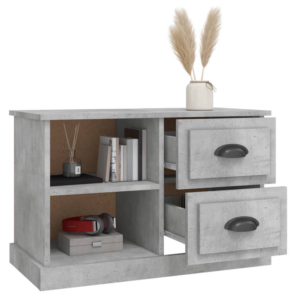 Meuble TV gris béton 73x35,5x47,5 cm en bois