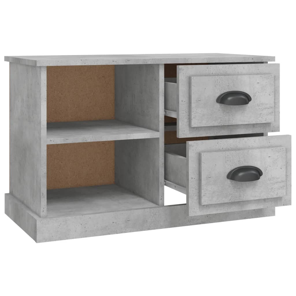 Meuble TV gris béton 73x35,5x47,5 cm en bois