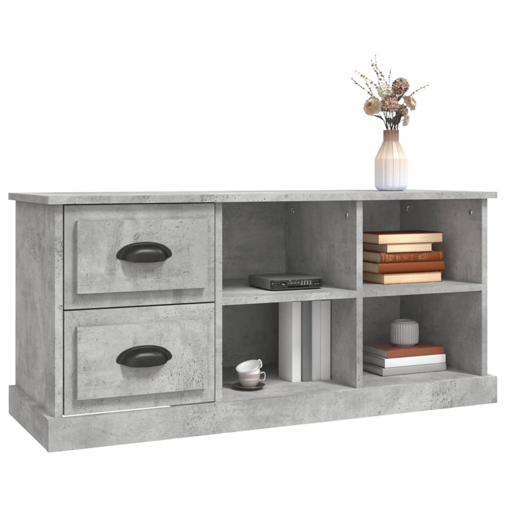 Meuble TV gris béton 102x35,5x47,5 cm en bois