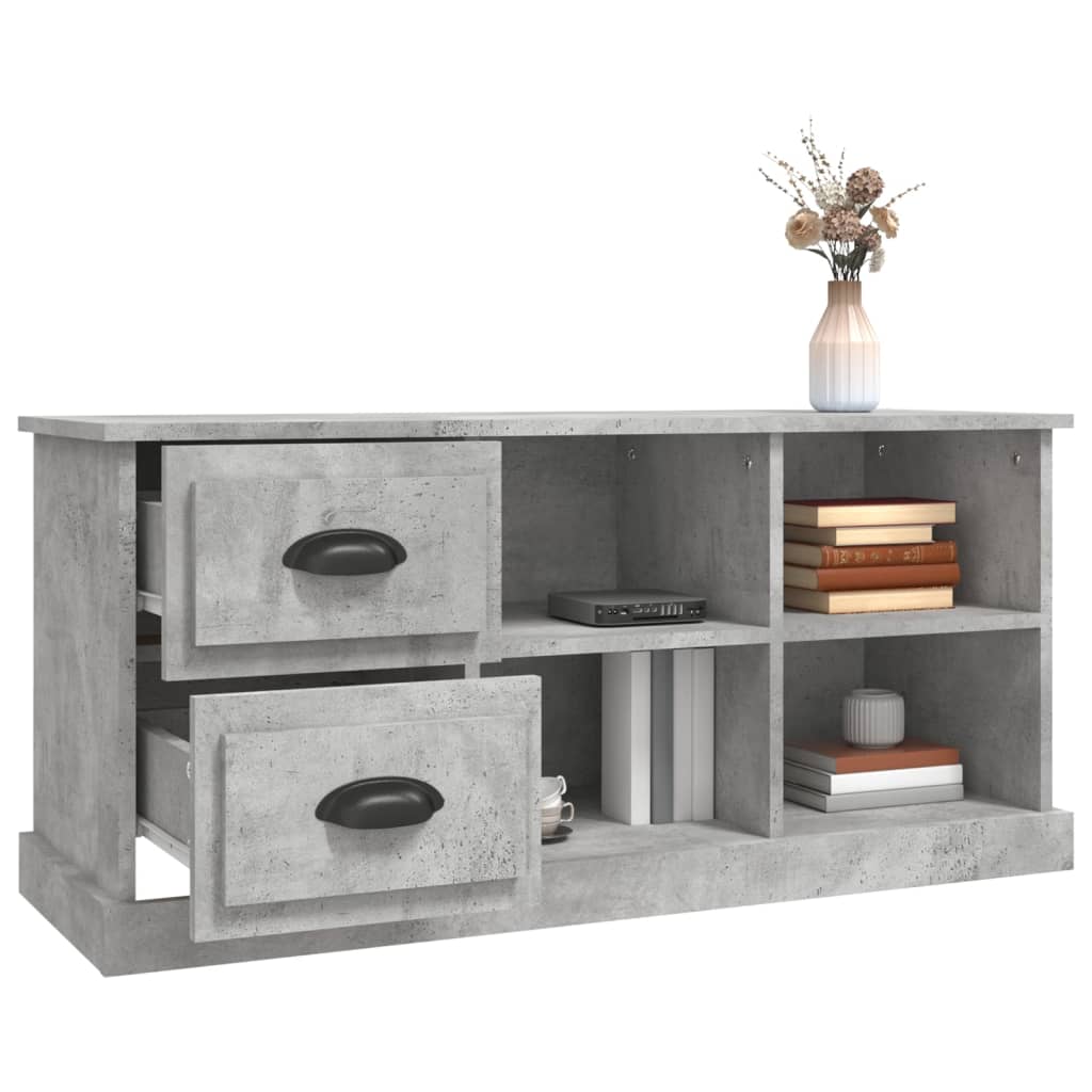 Meuble TV gris béton 102x35,5x47,5 cm en bois