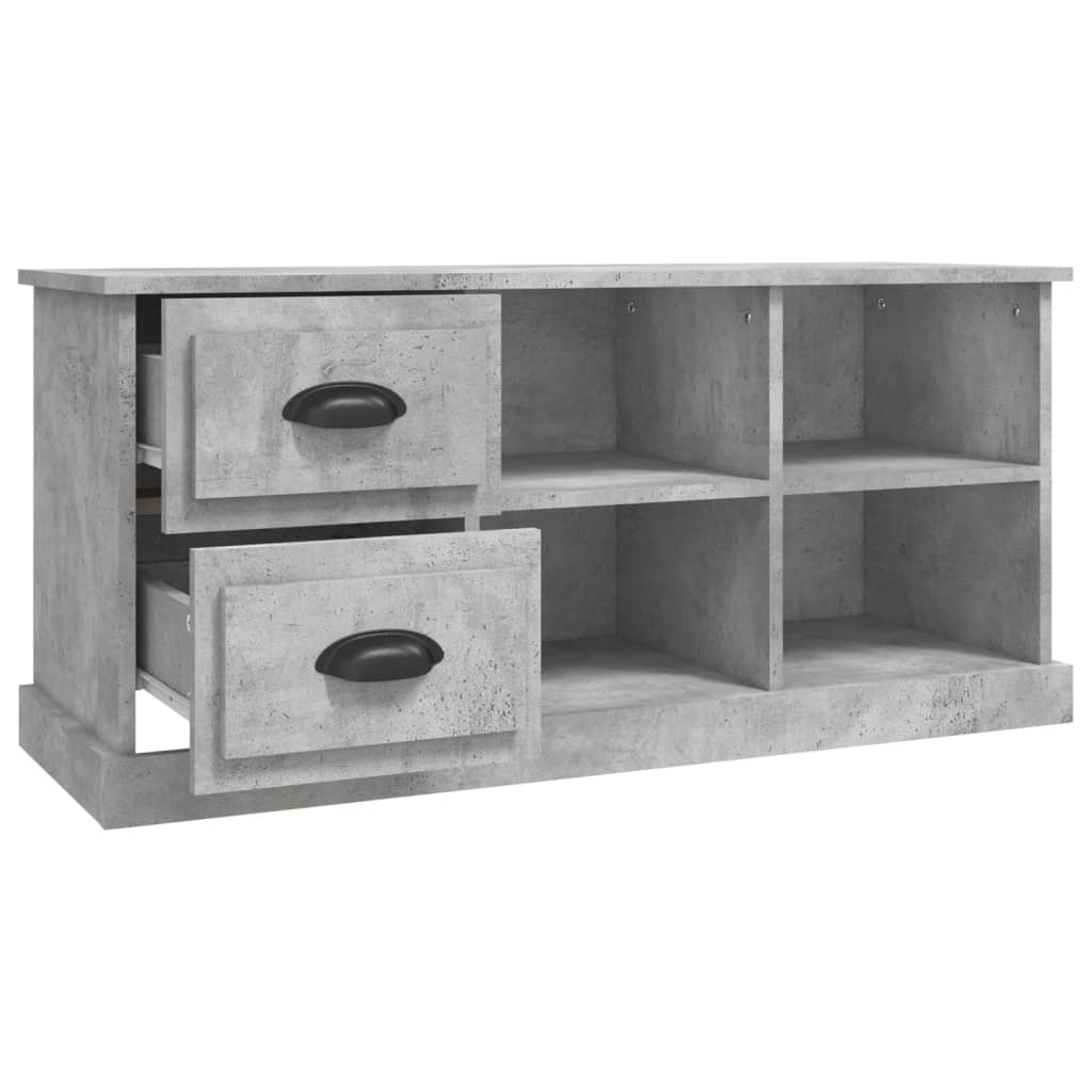 Meuble TV gris béton 102x35,5x47,5 cm en bois