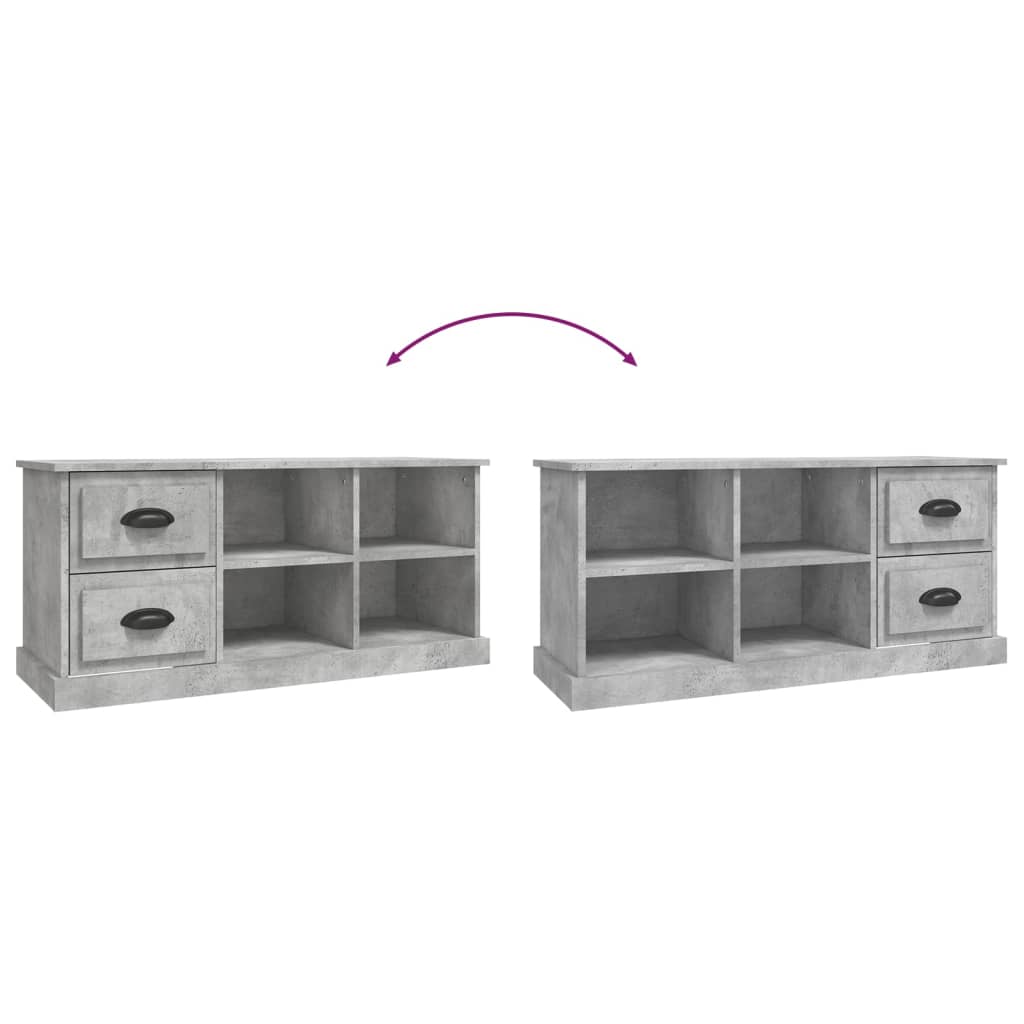 Meuble TV gris béton 102x35,5x47,5 cm en bois