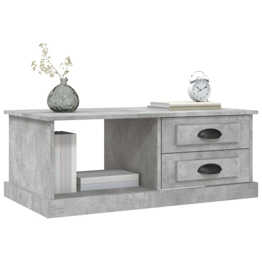 Table basse en béton gris 90x50x35 cm en bois