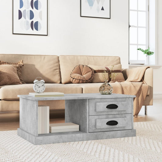 Table basse en béton gris 90x50x35 cm en bois