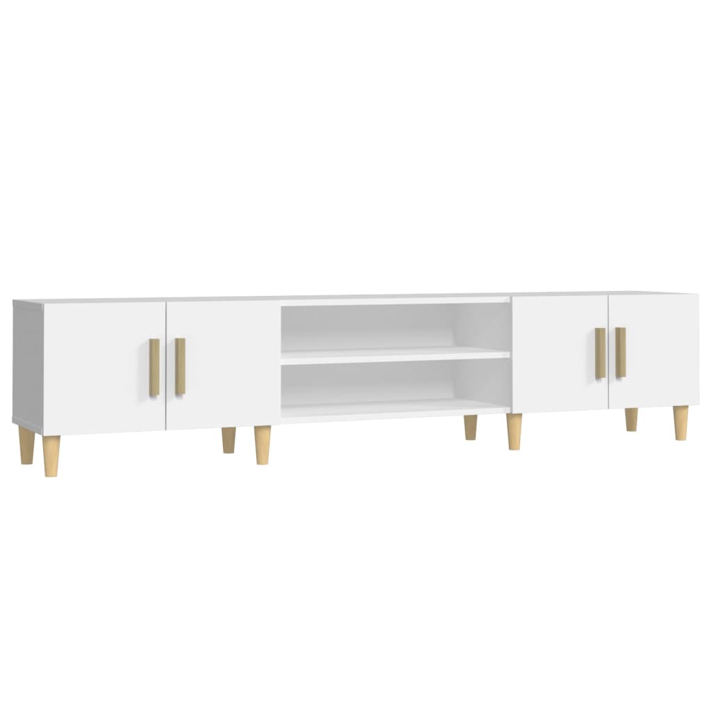 Meuble TV blanc 180x31,5x40 cm en bois