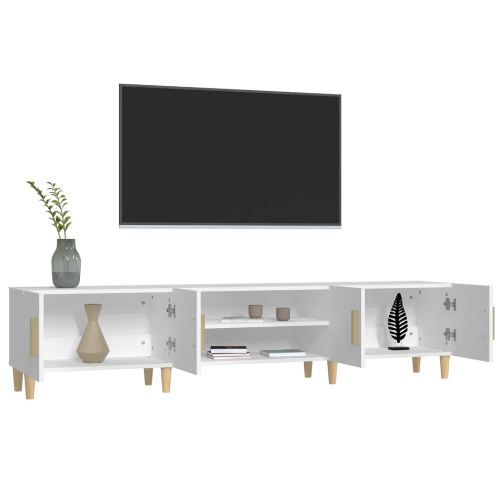 Meuble TV blanc 180x31,5x40 cm en bois