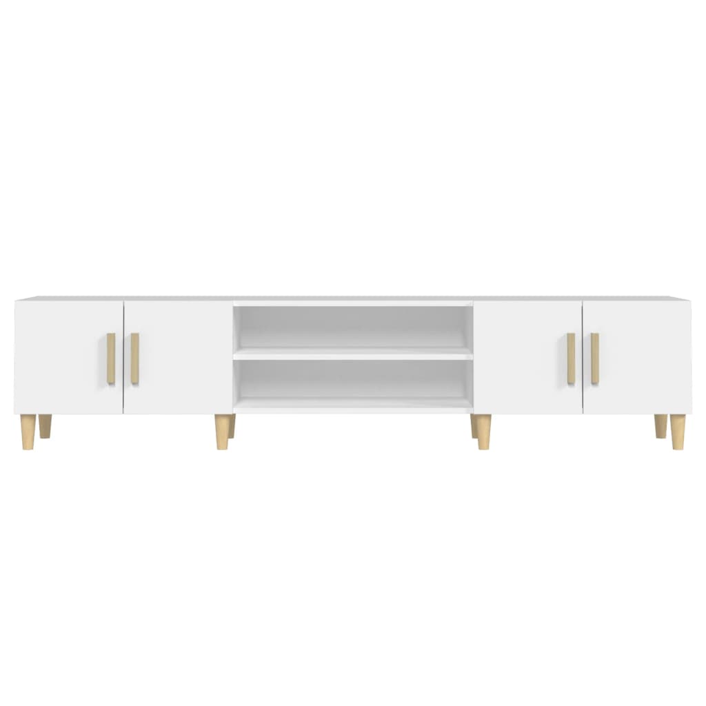 Meuble TV blanc 180x31,5x40 cm en bois