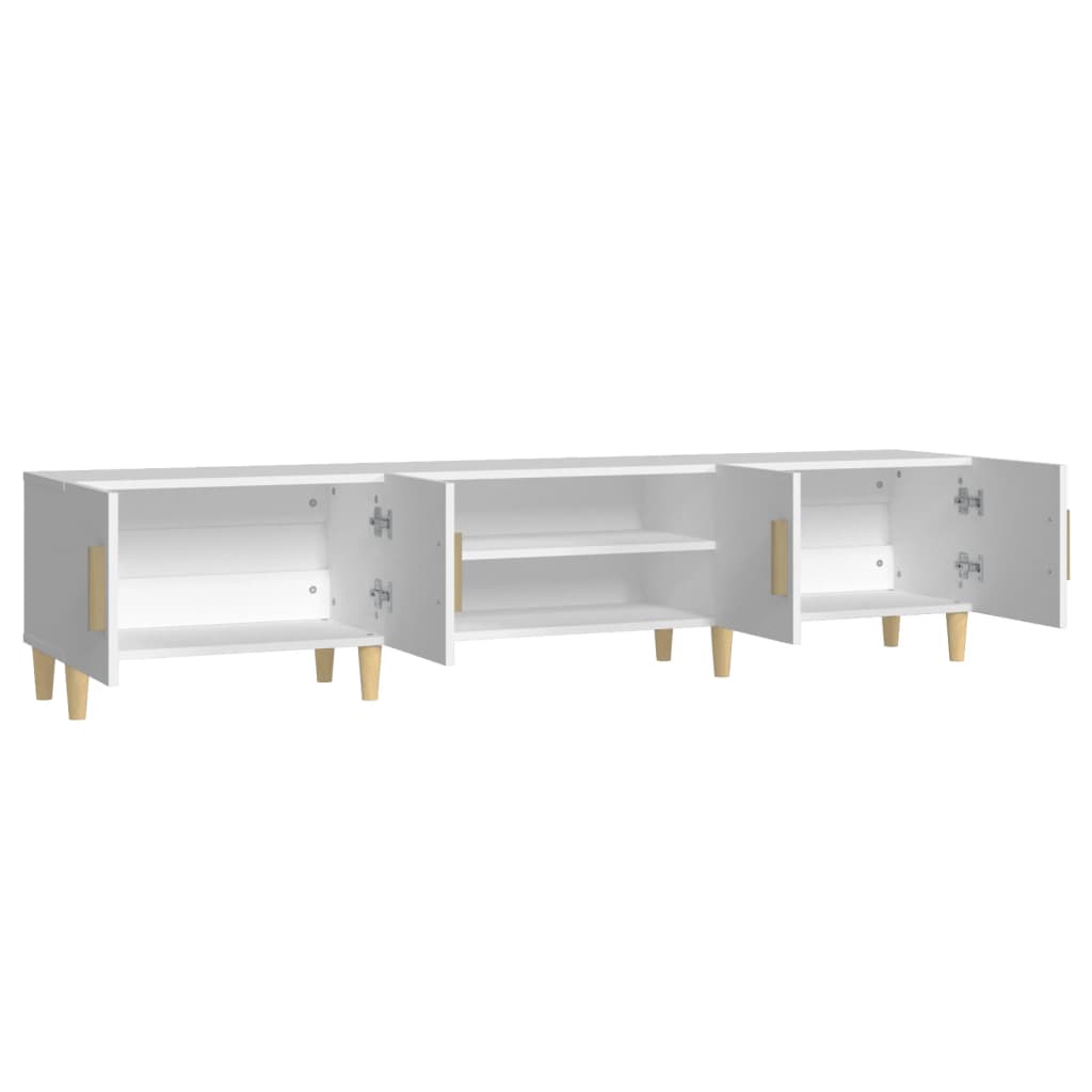 Meuble TV blanc 180x31,5x40 cm en bois