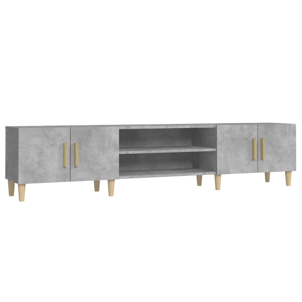 Meuble TV gris béton 180x31,5x40 cm en bois