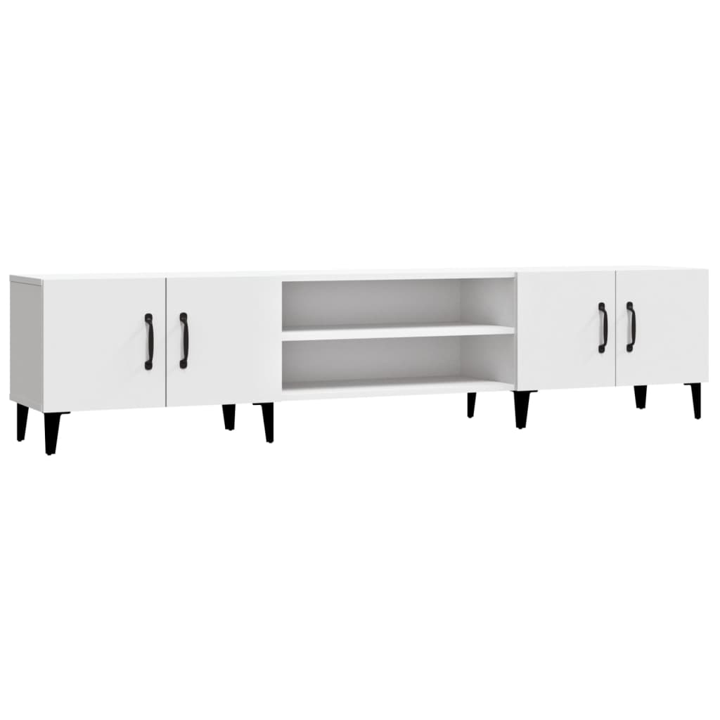 Meuble TV blanc 180x31,5x40 cm en bois