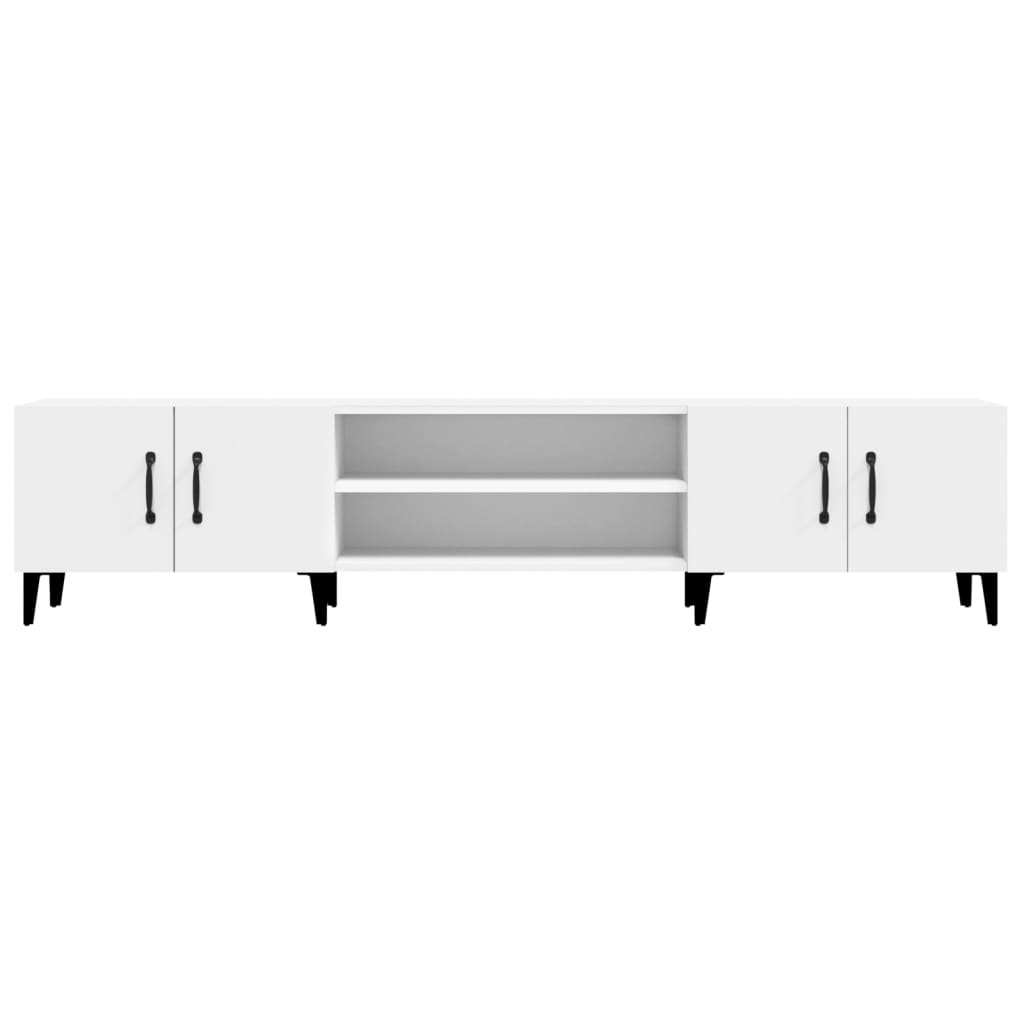 Meuble TV blanc 180x31,5x40 cm en bois
