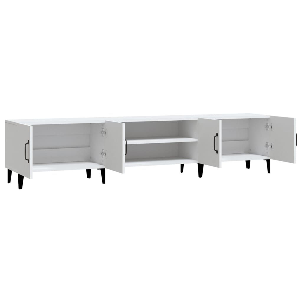 Meuble TV blanc 180x31,5x40 cm en bois