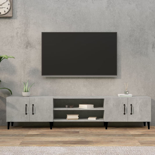 Meuble TV gris béton 180x31,5x40 cm en bois