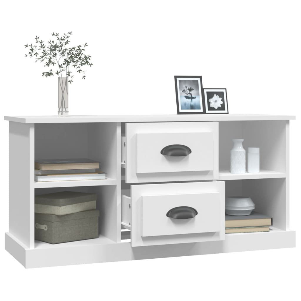Meuble TV blanc 99,5x35,5x48 cm en bois