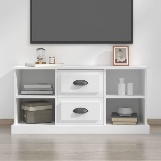 Meuble TV blanc 99,5x35,5x48 cm en bois