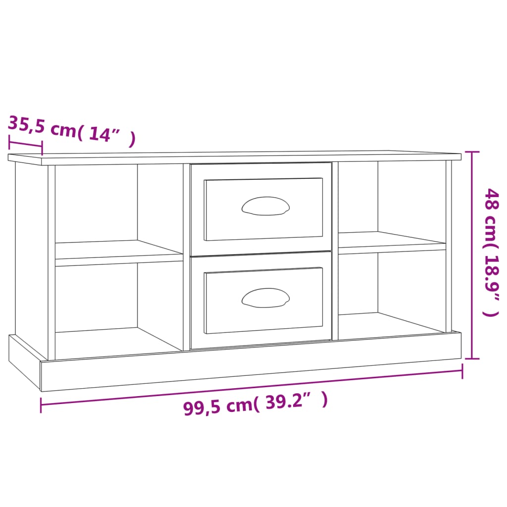 Meuble TV en chêne Sonoma 99,5 x 35,5 x 48 cm, matériau à base de bois