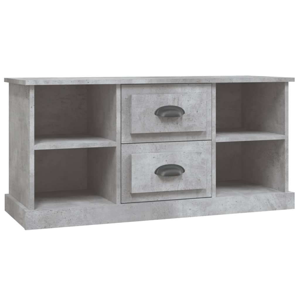 Meuble TV gris béton 99,5x35,5x48 cm en bois