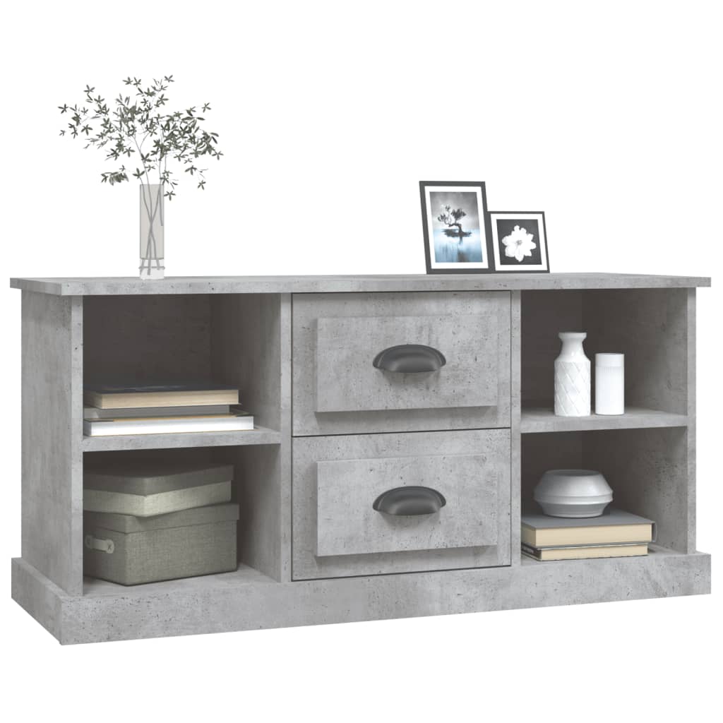 Meuble TV gris béton 99,5x35,5x48 cm en bois