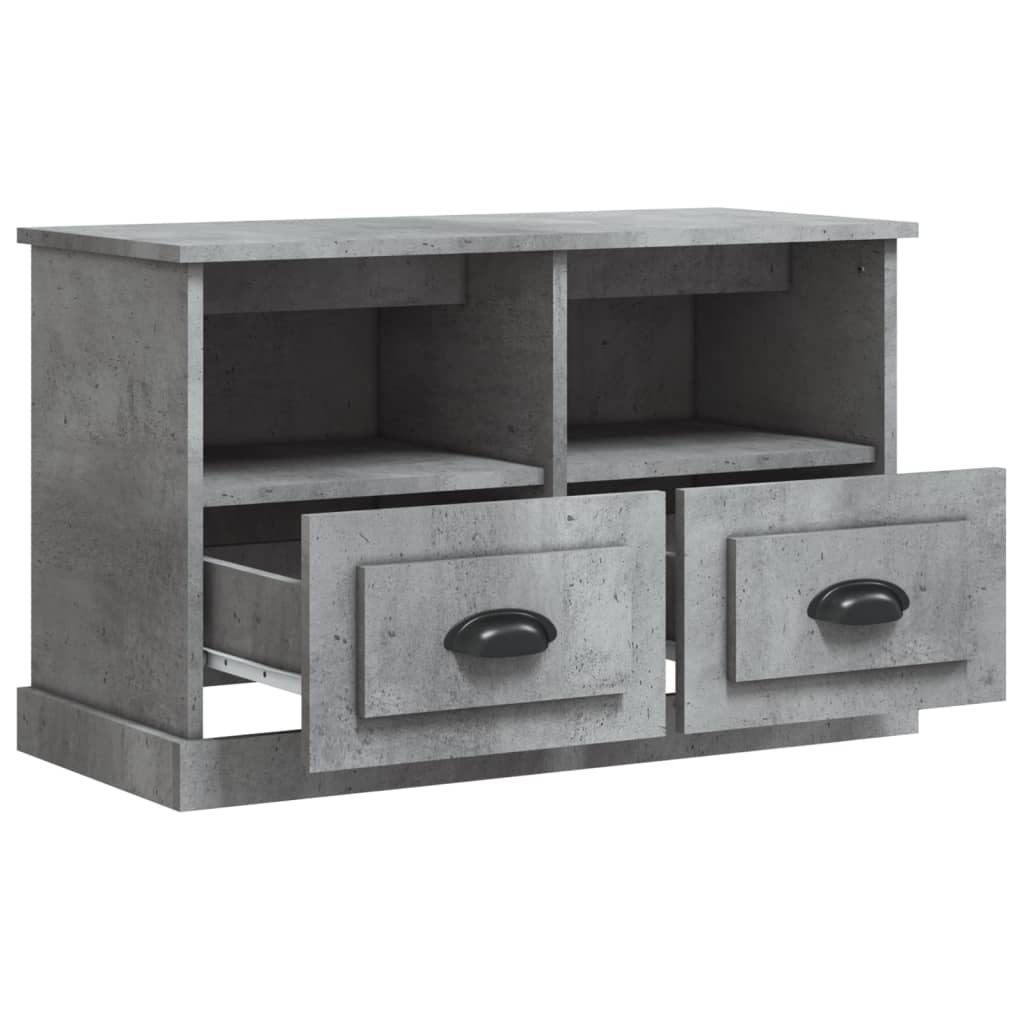 Meuble TV gris béton 80x35x50 cm en bois