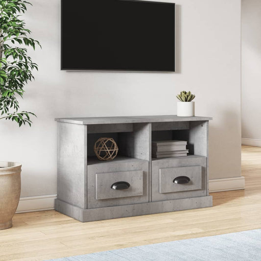 Meuble TV gris béton 80x35x50 cm en bois